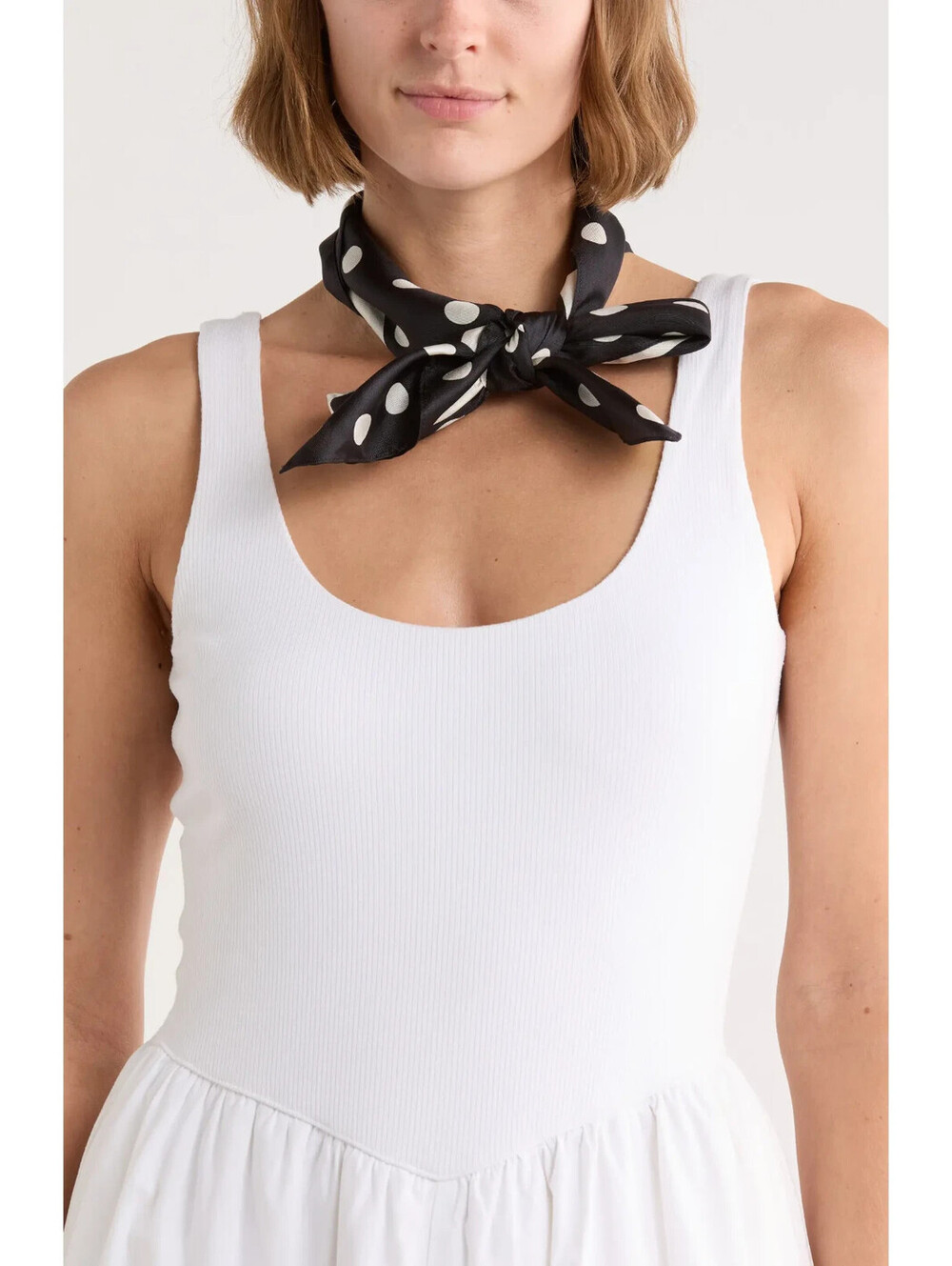 Kate Spade New York Springtime Dot Silk Square Scarf Cream/Black O/S New!